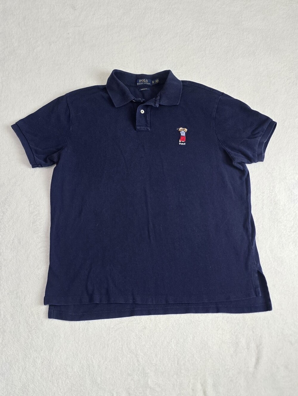 Men's Vintage Polo Ralph Lauren Shirt Golfing Polo Bear Size XL Custom Fit